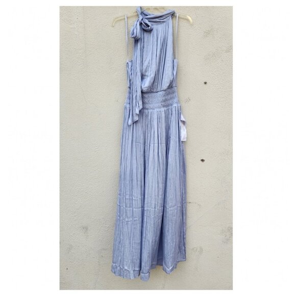 BCBGMAXAZRIA Xenia Halter Maxi Dress In Xenon Blue - Picture 4 of 9